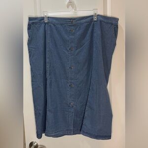 Denim&Co Blue Chambray Denim Pull-on Skirt Size 3X